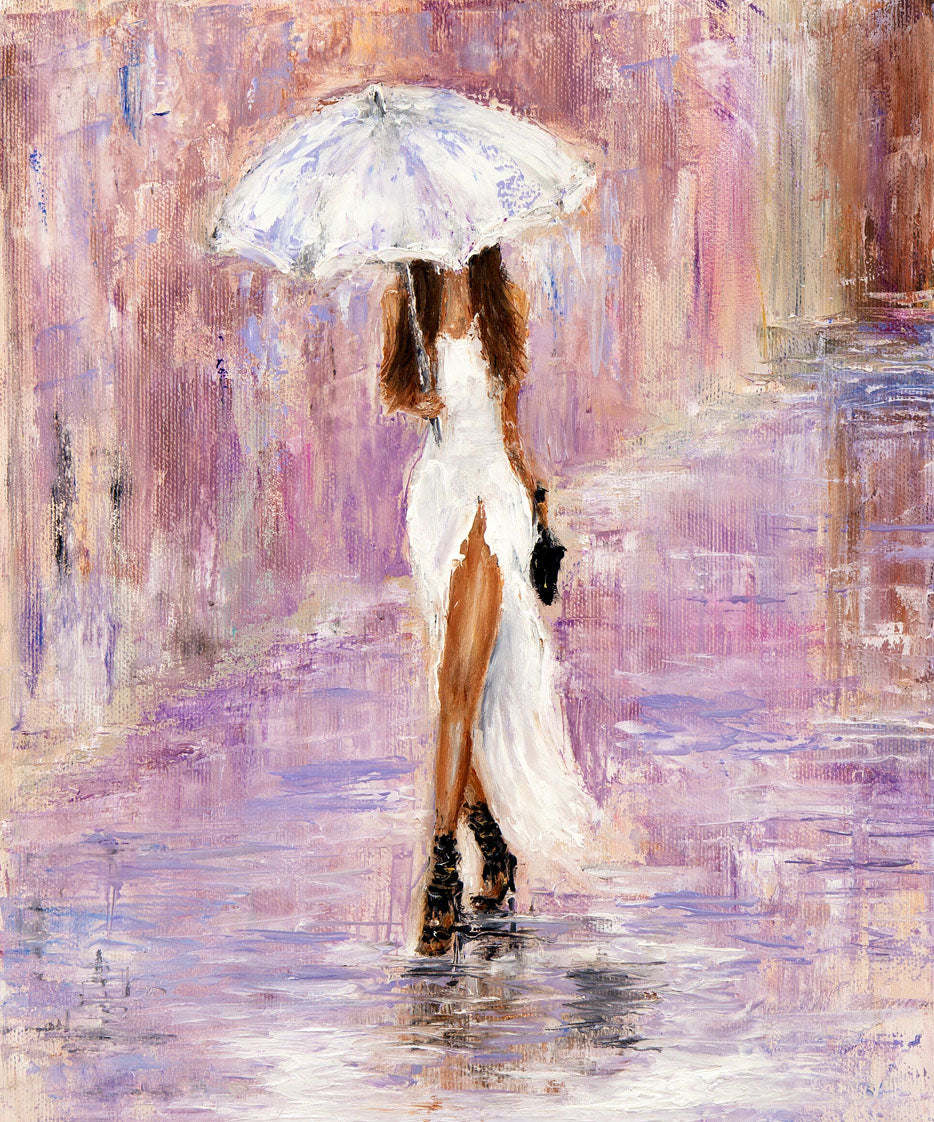 Girl with Umbrella Watercolor Art Print 100% Australian Made