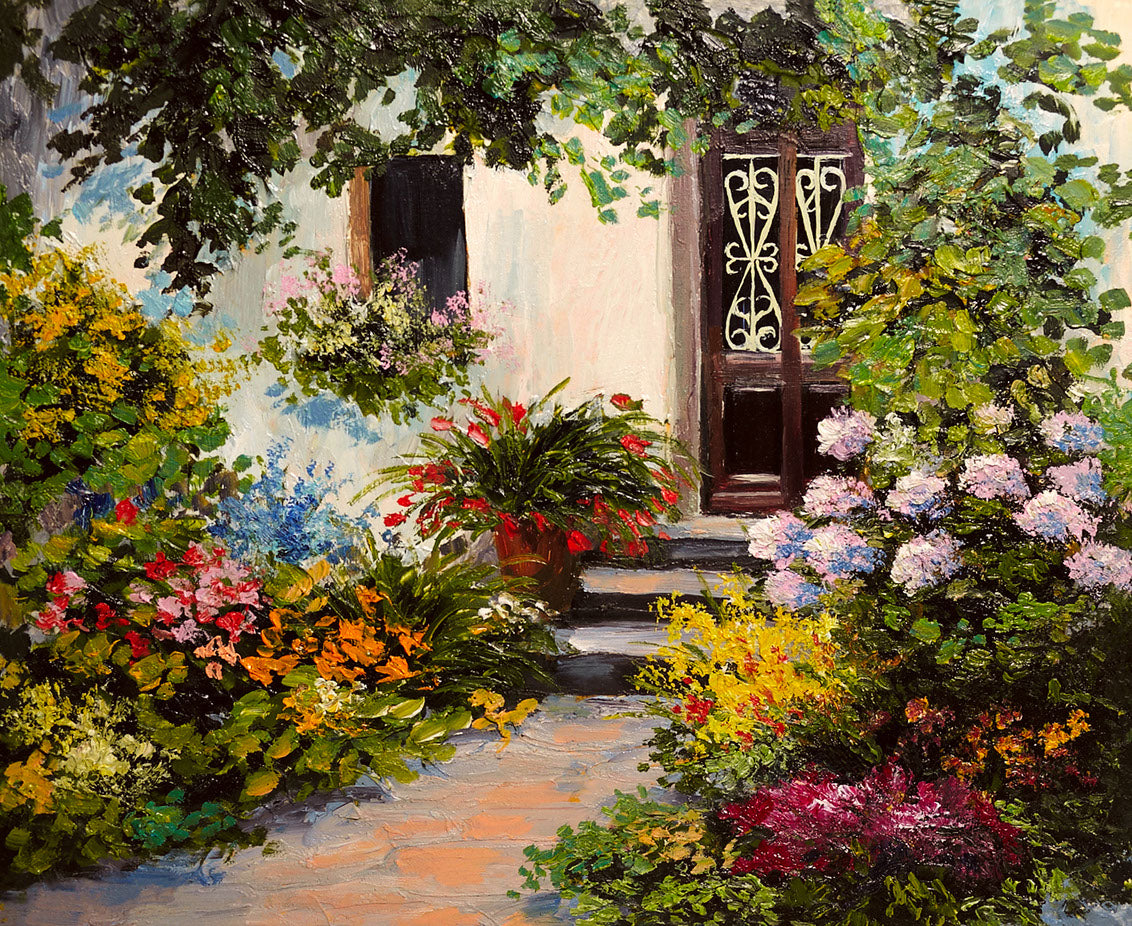 Colorful Flower Garden Painting Print 100% Australian Made
