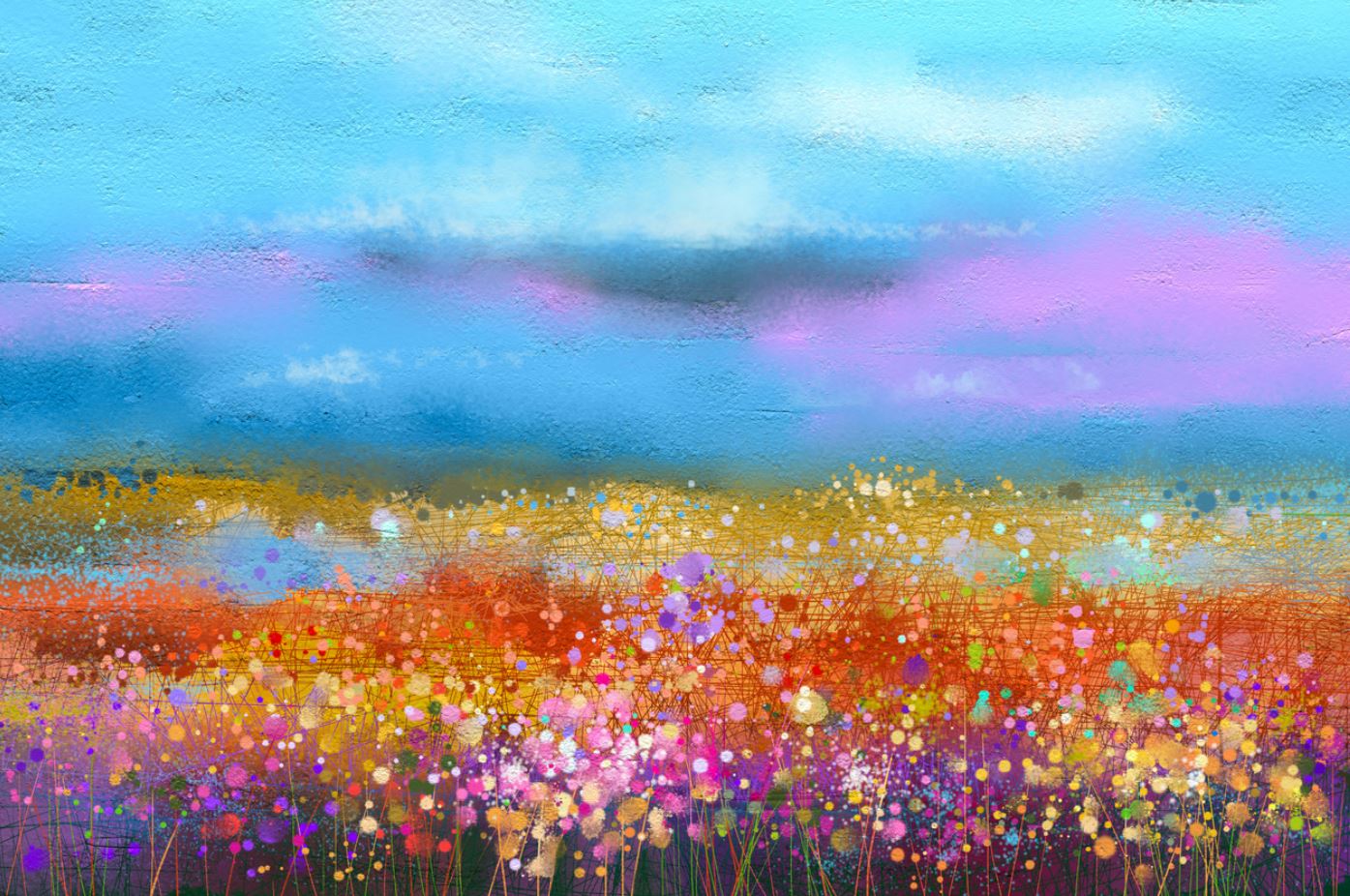 Colorful Flowers Oil Painting Print 100% Australian Made