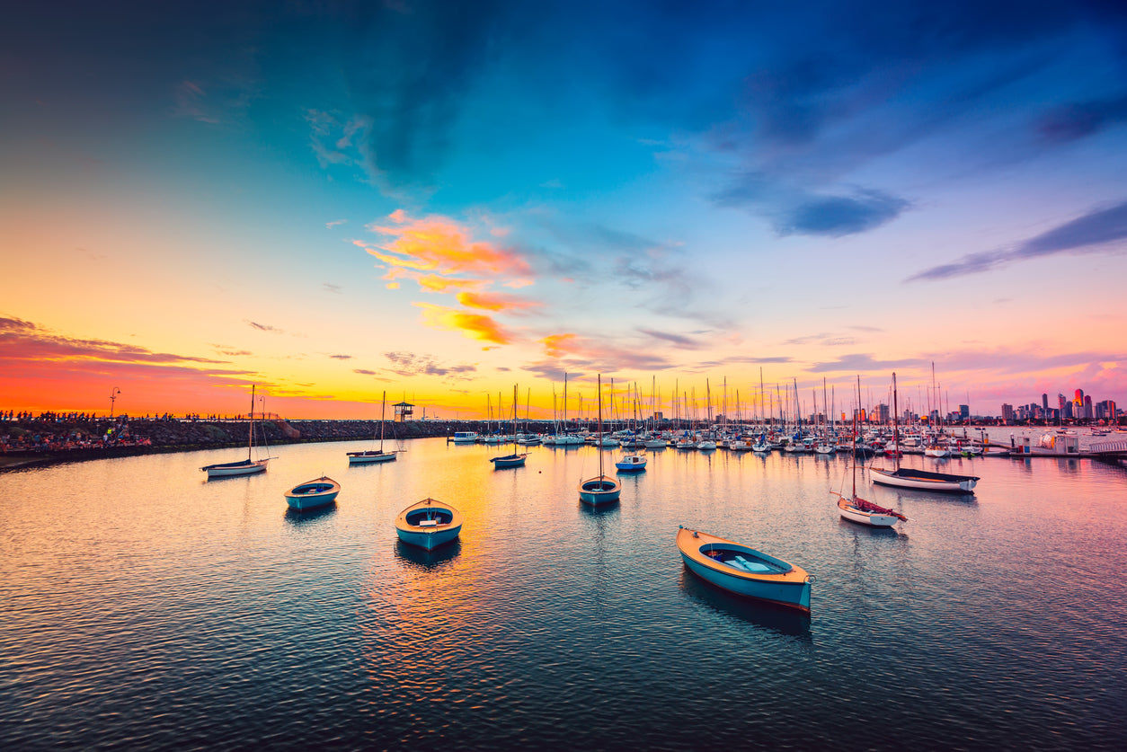 Boats on Sea Scenery Photograph Print 100% Australian Made