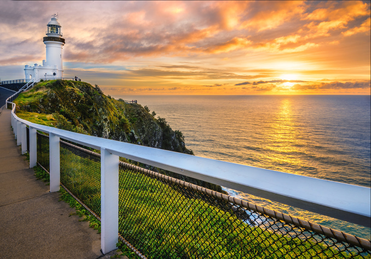 Light House & Sea Sunset Photograph Home Decor Premium Quality Poster Print Choose Your Sizes