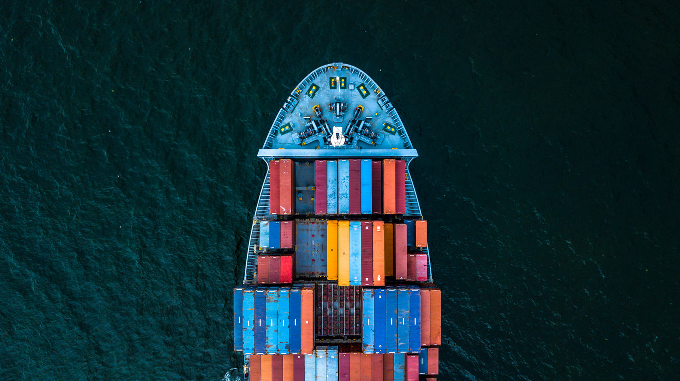 Ship on Sea Aerial View Scenery Home Decor Premium Quality Poster Print Choose Your Sizes