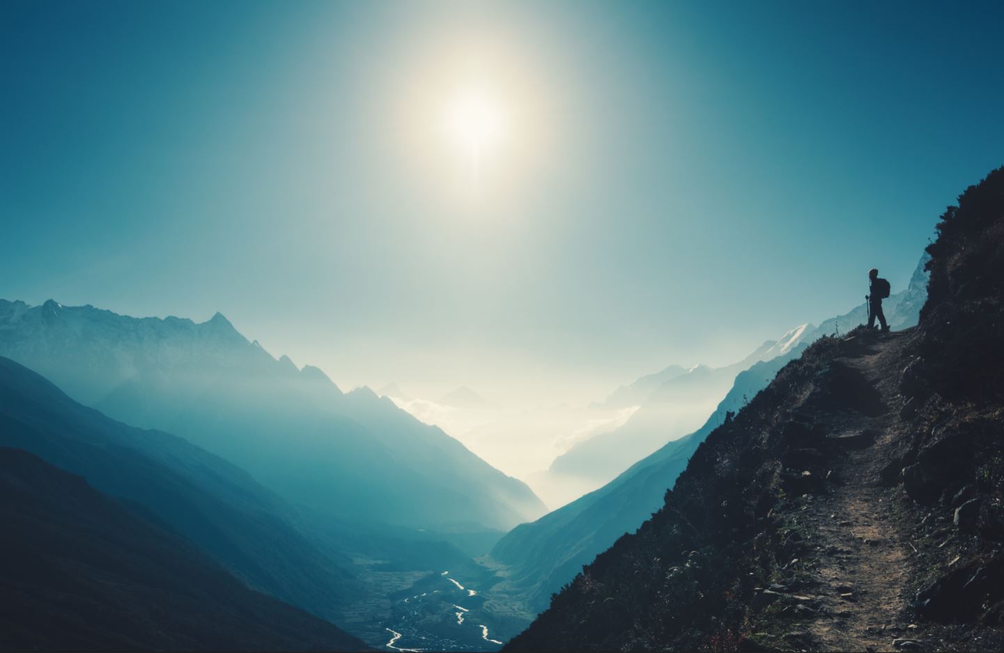 Man on Mountain Cliff Photograph Home Decor Premium Quality Poster Print Choose Your Sizes