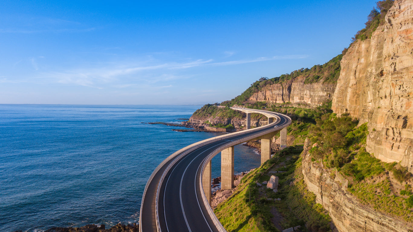 Road Over Sea Scenery Photograph Print 100% Australian Made