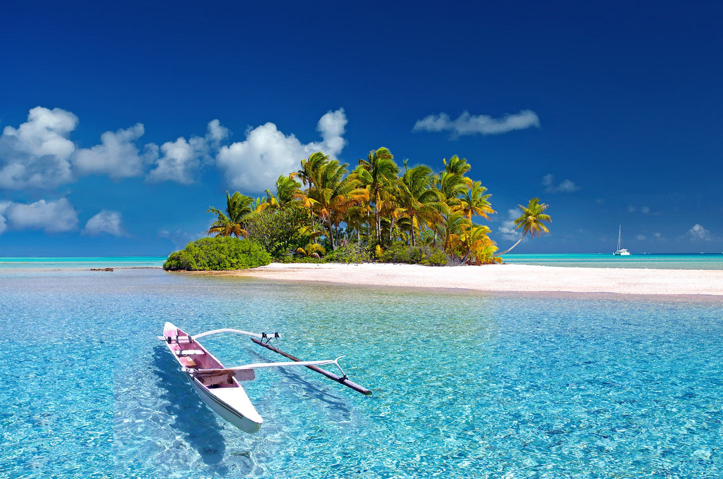 Boat on Island Beach Scenery Photograph Print 100% Australian Made