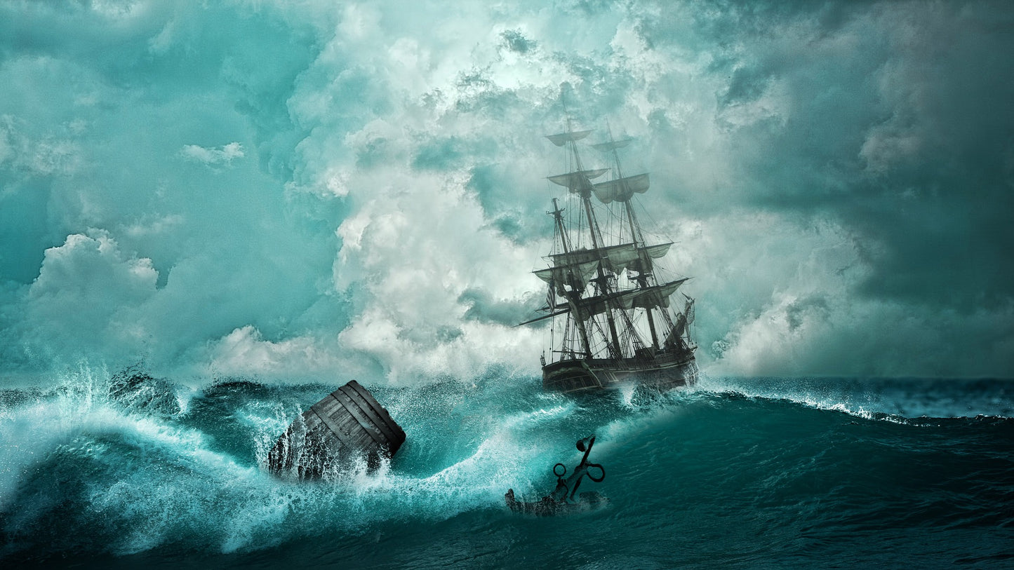 Ship on Blue Ocean Photograph Print 100% Australian Made