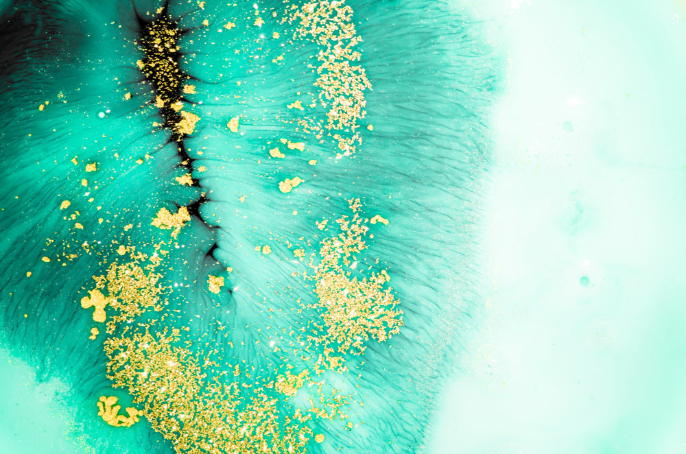 Green & Gold Abstract Design Home Decor Premium Quality Poster Print Choose Your Sizes