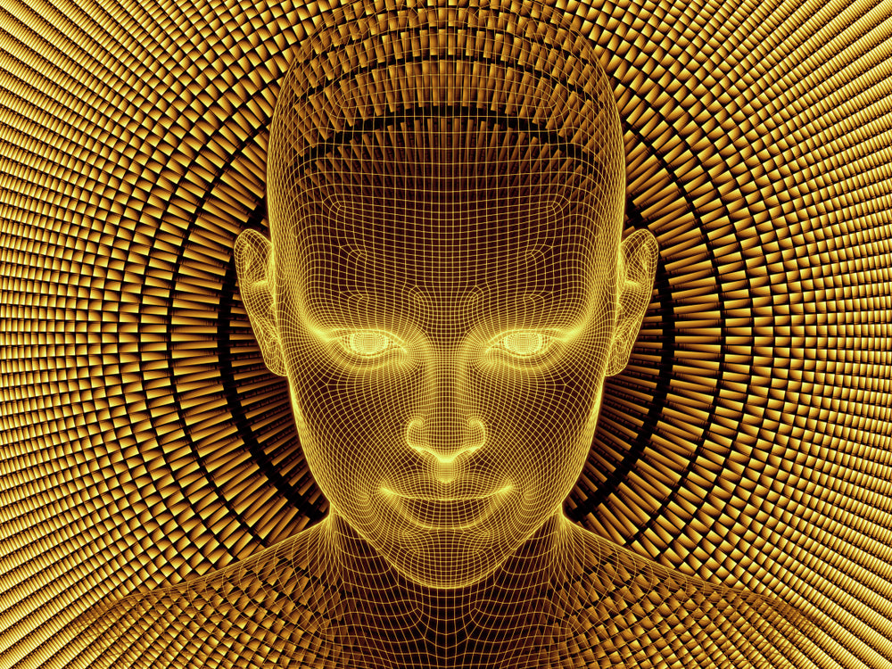 3D Human Head Fractal Pattern Abstract Design Print 100% Australian Made
