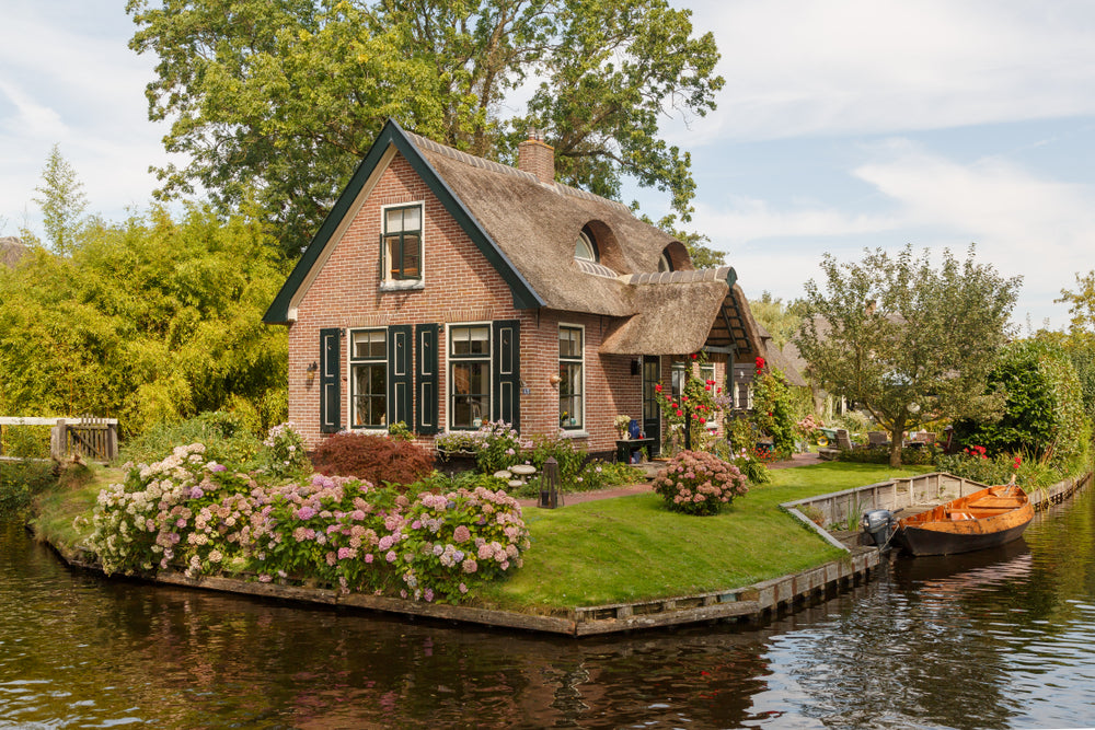 House on River Scenery Photograph Home Decor Premium Quality Poster Print Choose Your Sizes