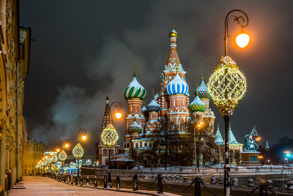 Saint Basil`s Cathedral Night View Photograph Print 100% Australian Made