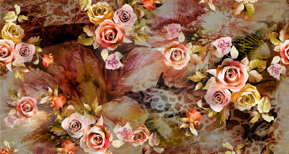 Colourful Rose Flowers Design Print 100% Australian Made