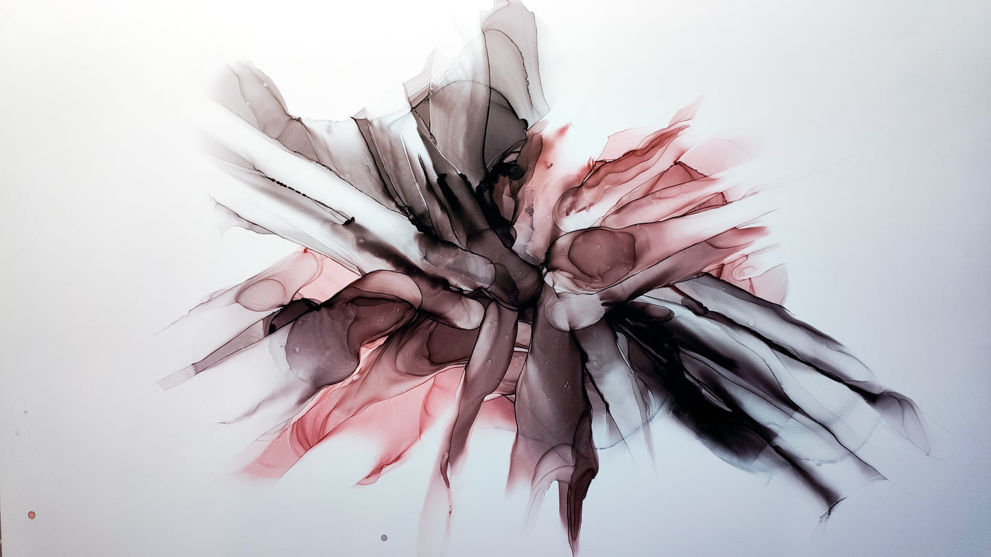 Black & Pink Abstract Design Print 100% Australian Made