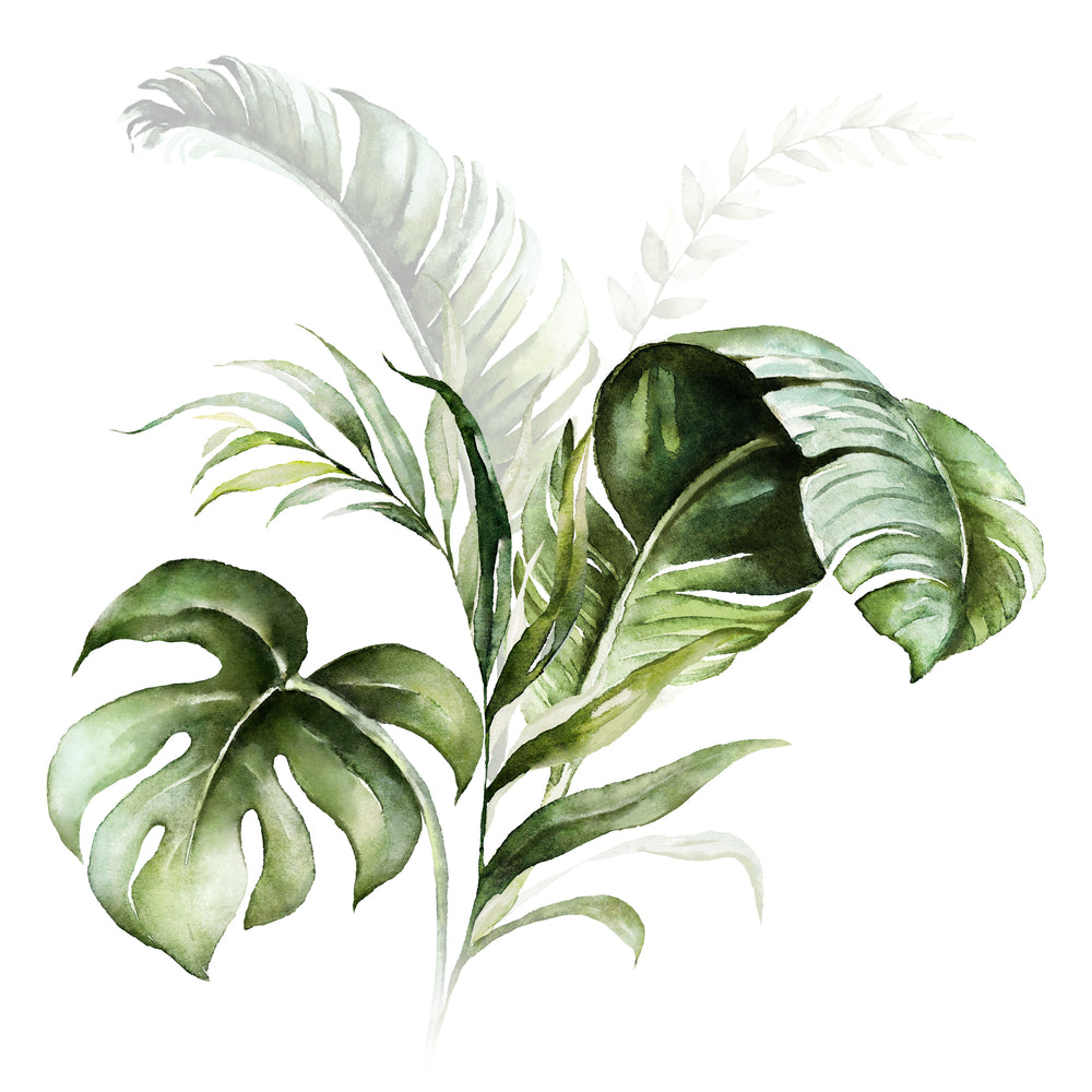 Square Canvas Leaves Watercolor Painting High Quality Print 100% Australian Made