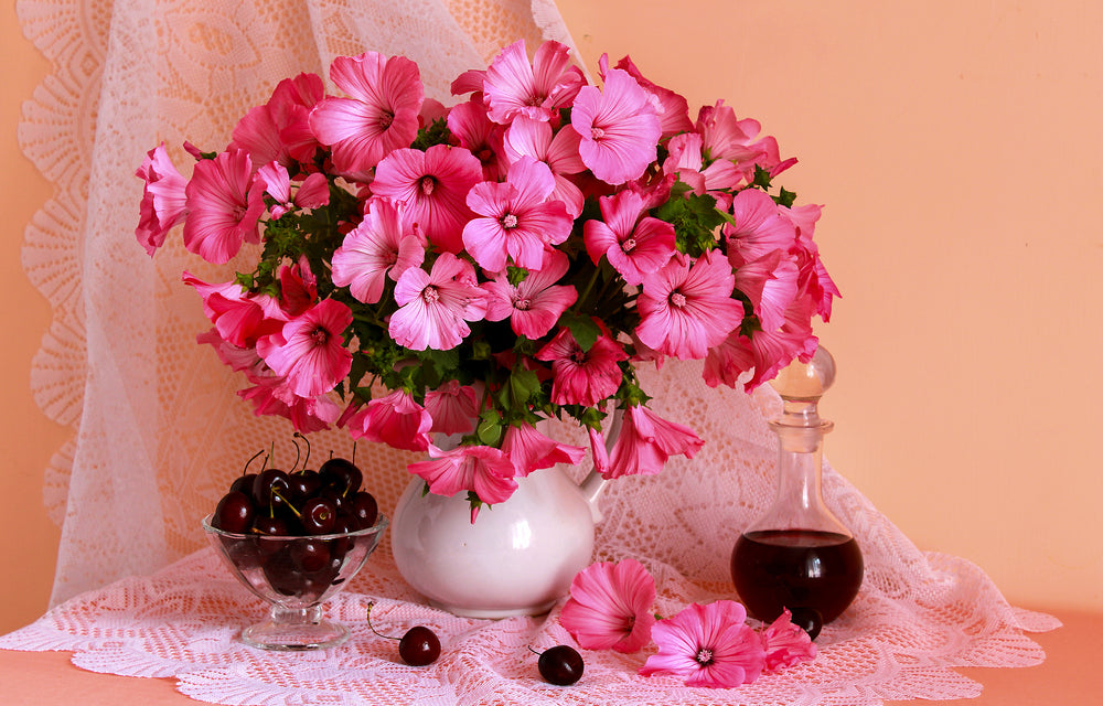 Pink Flower Vase Photograph Home Decor Premium Quality Poster Print Choose Your Sizes
