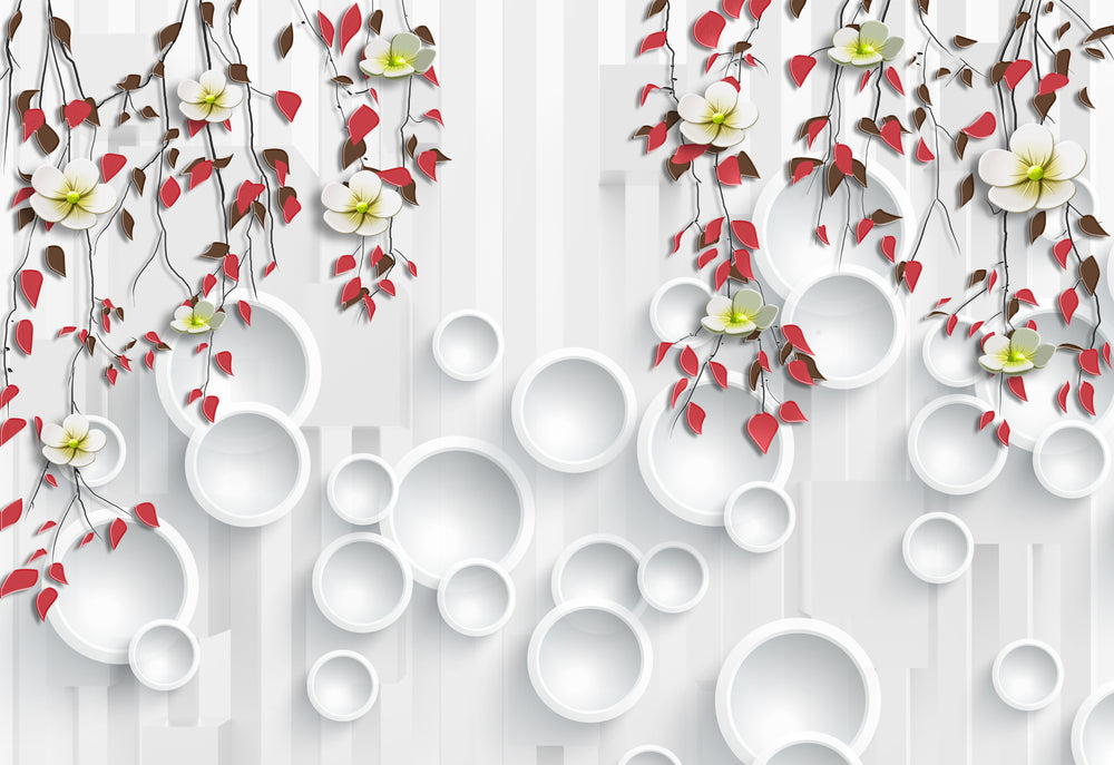 Colorful Flowers 3D Circle Design Print 100% Australian Made