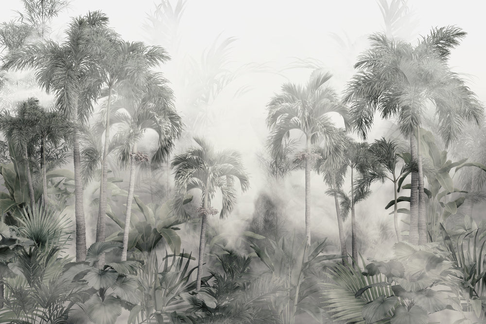 Palm Tree Forest B&W Painting Print 100% Australian Made