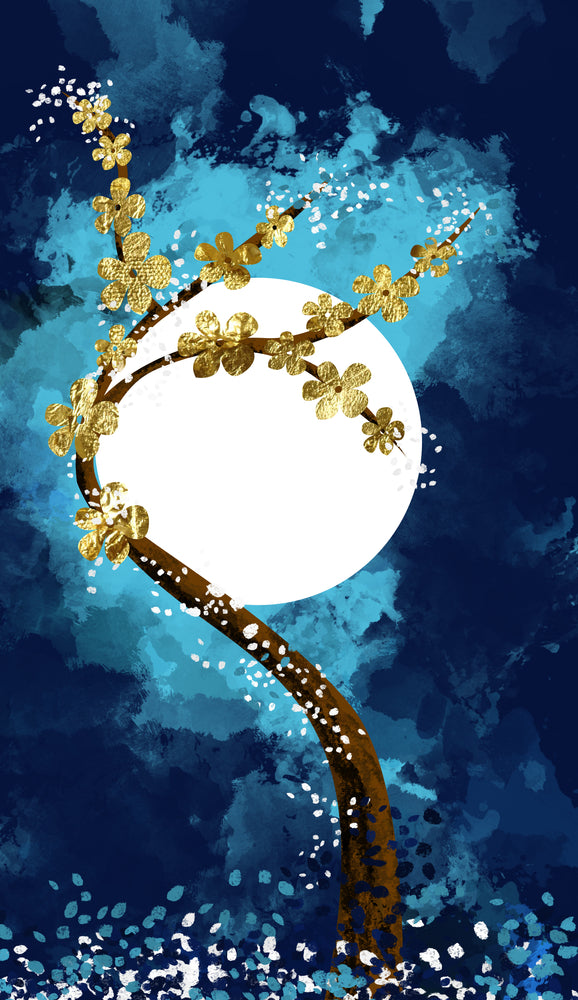 Tree & Moon Abstract Design Print 100% Australian Made