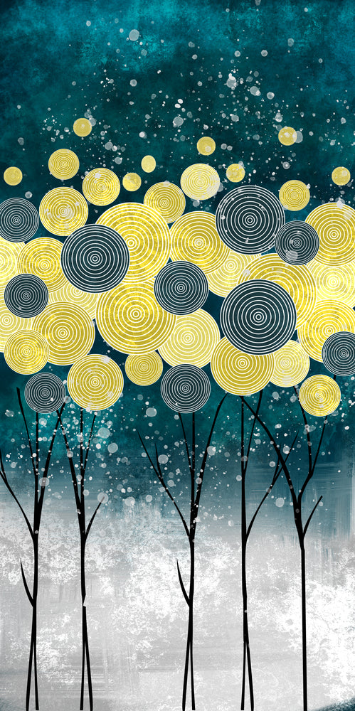 Green Gold & Grey Abstract Design Print 100% Australian Made