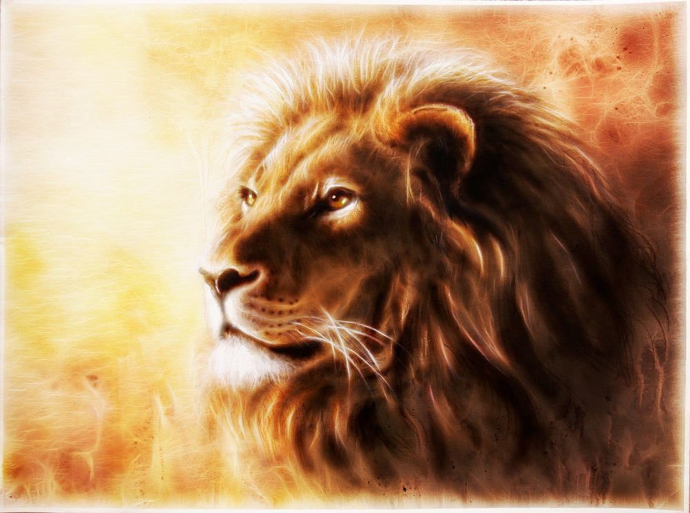 Lion Portrait Watercolor Painting Print 100% Australian Made