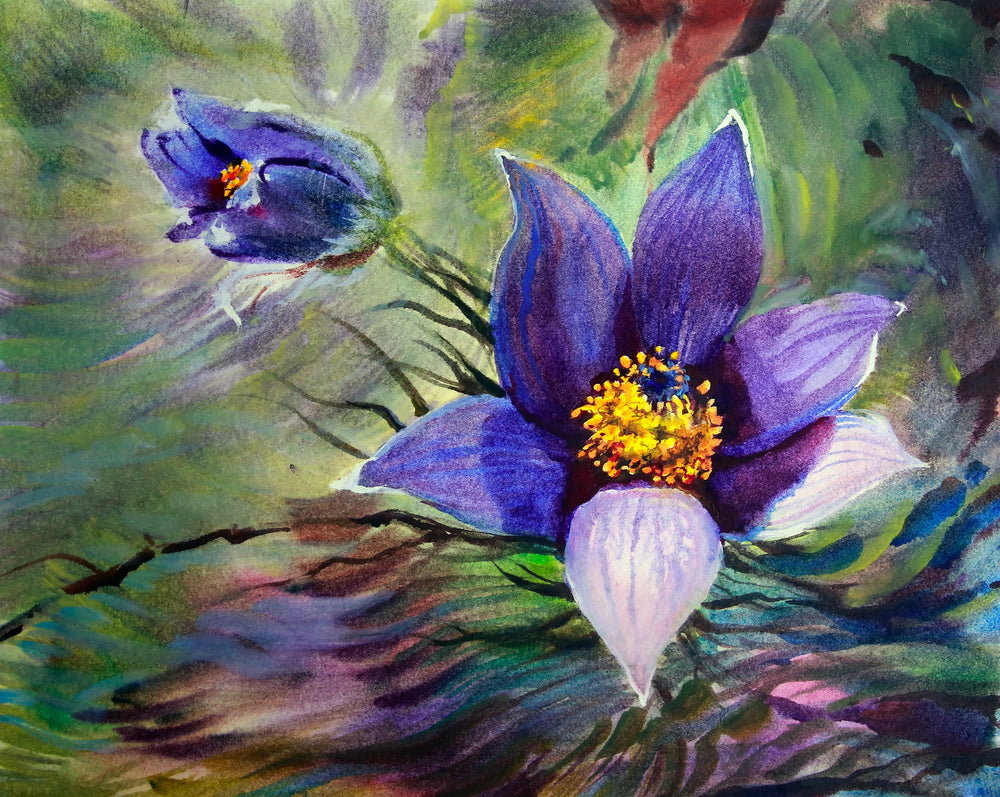 Purple Flowers Oil Painting Print 100% Australian Made
