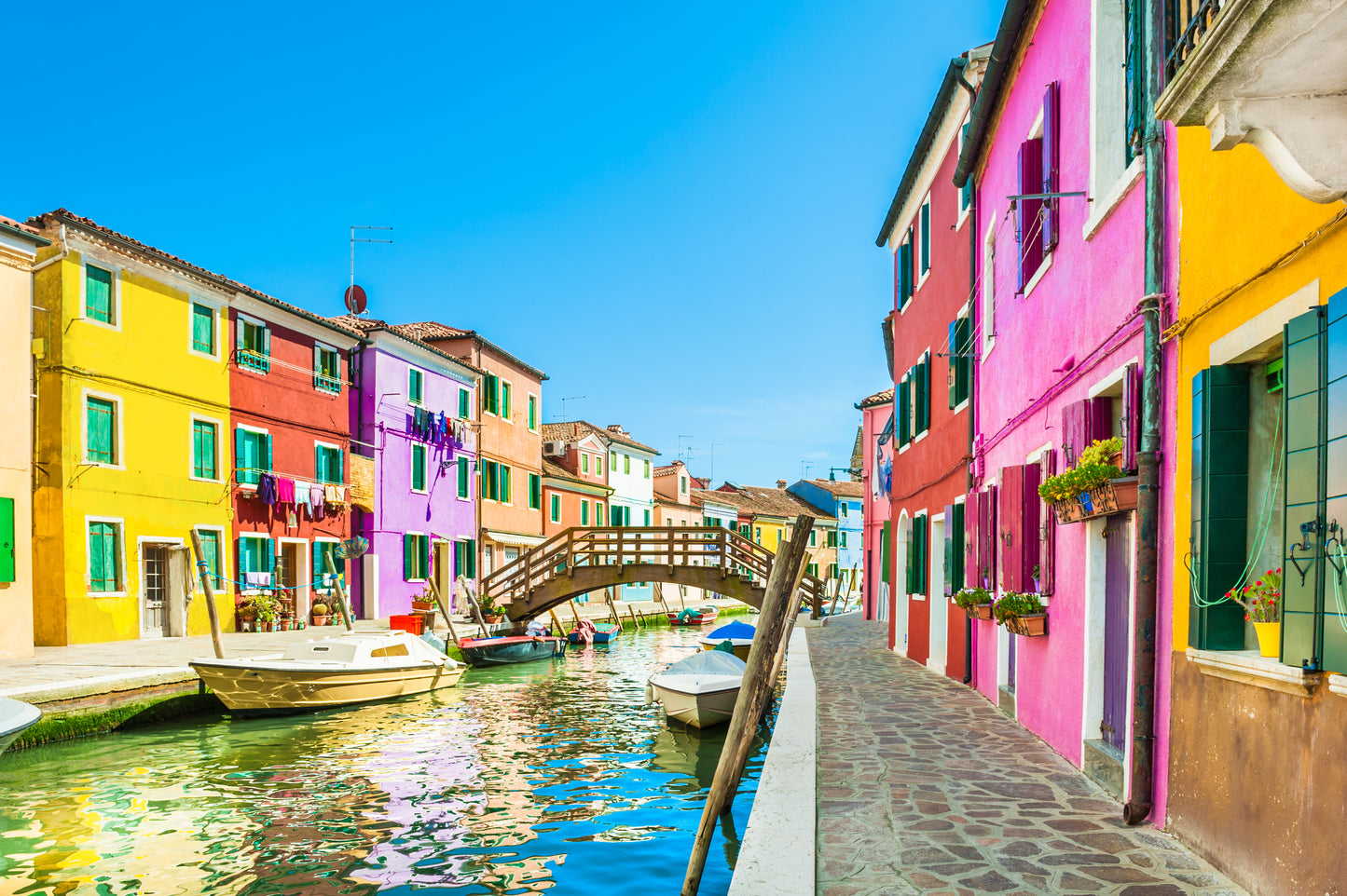 Colorful Houses & Canal Scenery Print 100% Australian Made