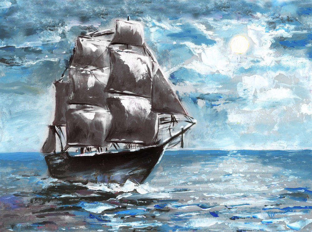 Ship On Sea Oil Painting Home Decor Premium Quality Poster Print Choose Your Sizes