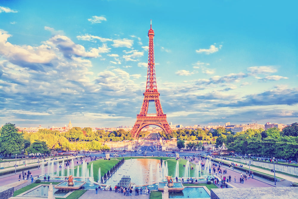Eiffel Tower France Blue Sky Photograph Print 100% Australian Made