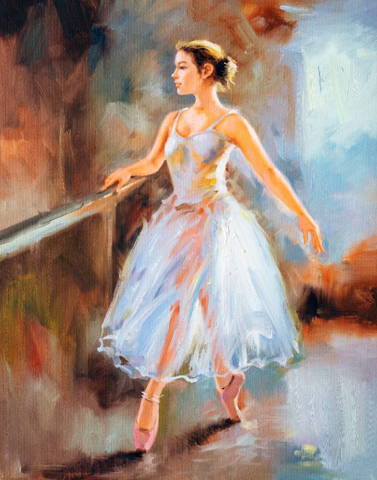 Ballerina Dancing Oil Painting Home Decor Premium Quality Poster Print Choose Your Sizes