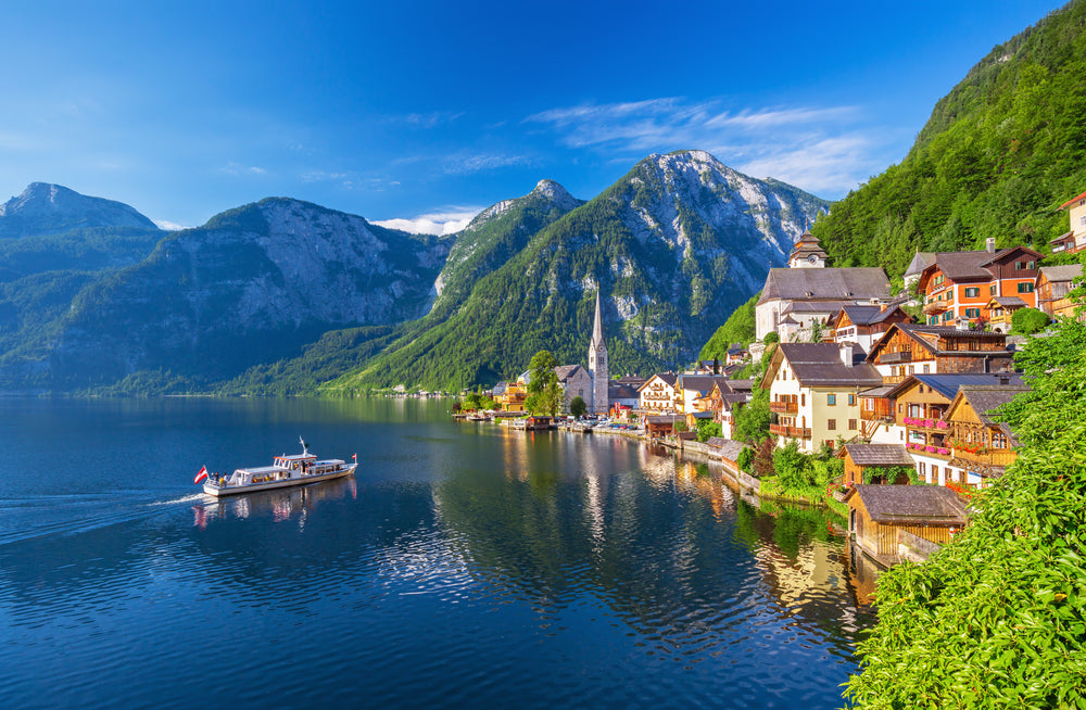 Hallstatt Mountain Village in the Austrian Alps Scenery View Photograph Print 100% Australian Made