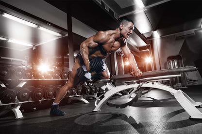Bodybuilding Man Dumbbell Workout 5mm thick Plastic Poster Ready to Hang 90x60cm