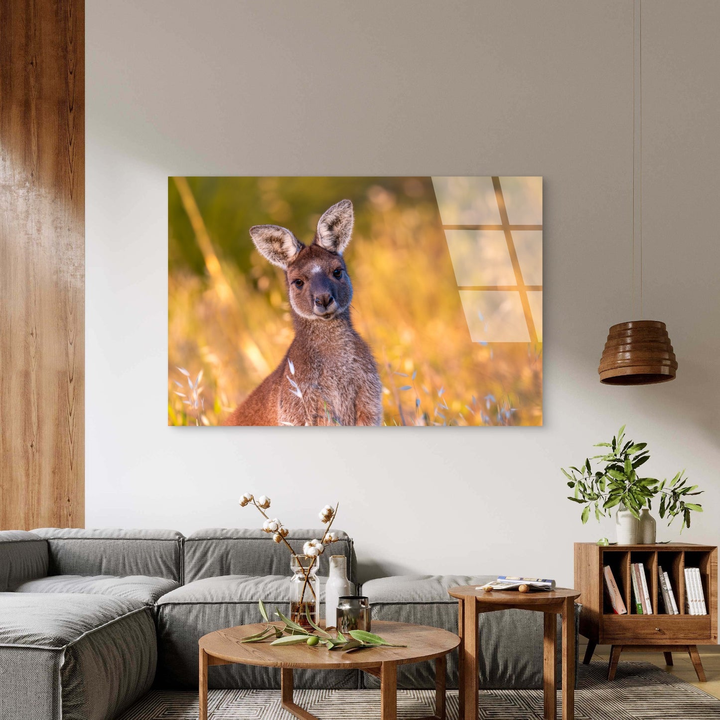 Australian Kangaroo Outback Sunset Acrylic Glass Printing Wall Art Australian Made Quality