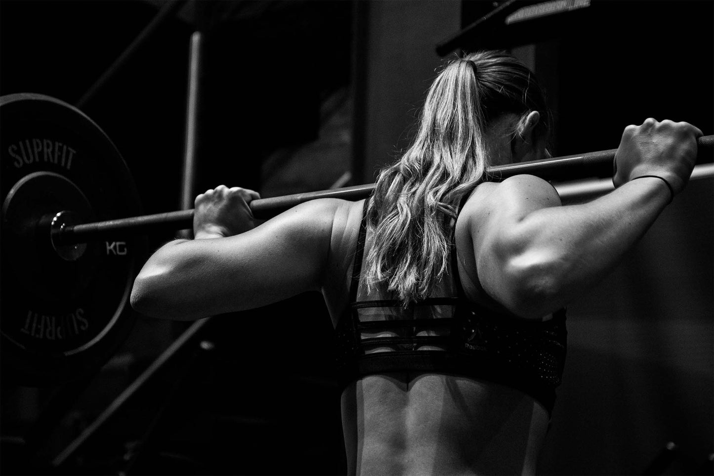 Workout Fitness Woman Back Squat 5mm thick Plastic Poster Ready to Hang 90x60cm