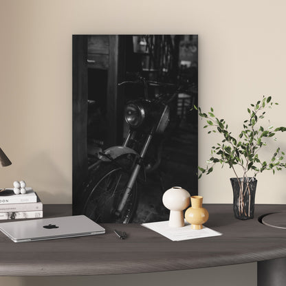 Retro Motorbike Front Wheel Handlebar 40x60cm Metal Print Ready to Hang