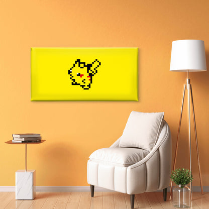 Yellow Retro 8Bit Pixel Mouse Wall Art Canvas Office Home Room Framed 120x60cm