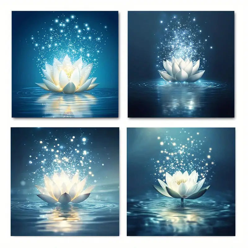 4pcs Lotus spirit LS  Wall Art Canvas Framed