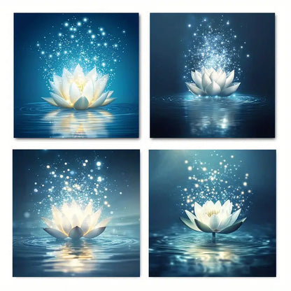 4pcs Lotus spirit LS  Wall Art Canvas Framed