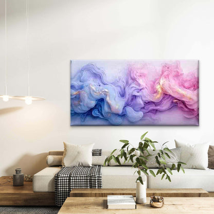 Pink Marble Effect Abstract Ink Wall Art Canvas Office Home Room Framed 120x60cm - Bella Home Decor