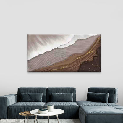 Chocolate And Golden Fusion Wall Art Canvas Office Home Room Framed 120x60cm - Bella Home Decor