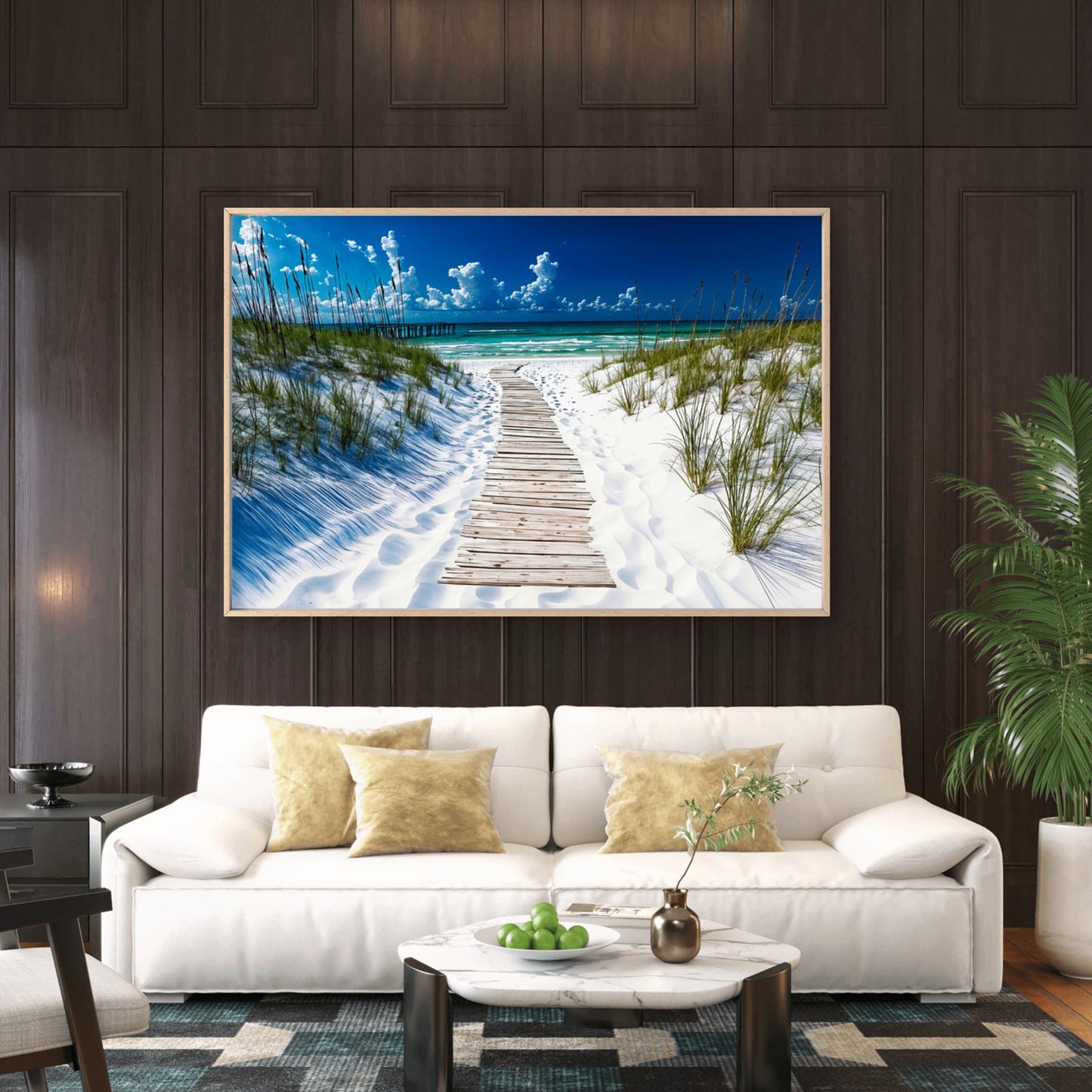 Sandy Wooden Pier Beach Path Coastline Wall Art Decor 100% Australian Made - Bella Home Decor