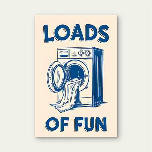 Washing Machine Outlined in Blue Lines 60x90cm Metal Print Ready to Hang