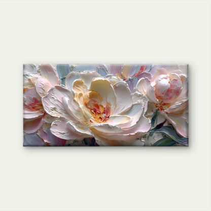 Pink Peony Rose Painting Wall Art Canvas Office Home Room Framed 120x60cm