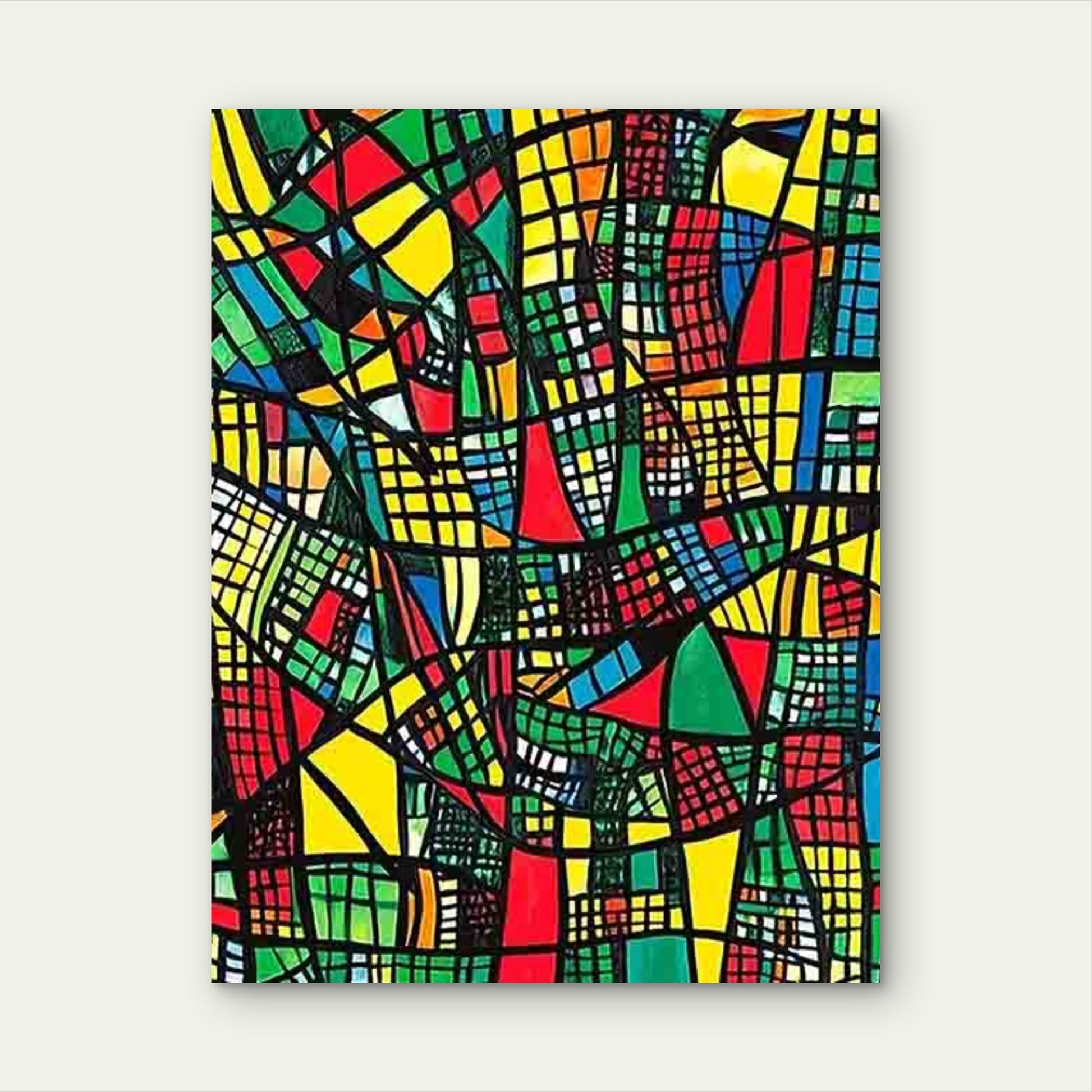 Abstract Geometric Color Splice 60x90cm Metal Print Ready to Hang - Bella Home Decor