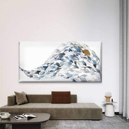 Abstract of a School of Fish Wall Art Canvas Office Home Room Framed 120x60cm