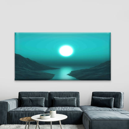Mesmerizing Moon Landscape Wall Art Canvas Office Home Room Framed 120x60cm