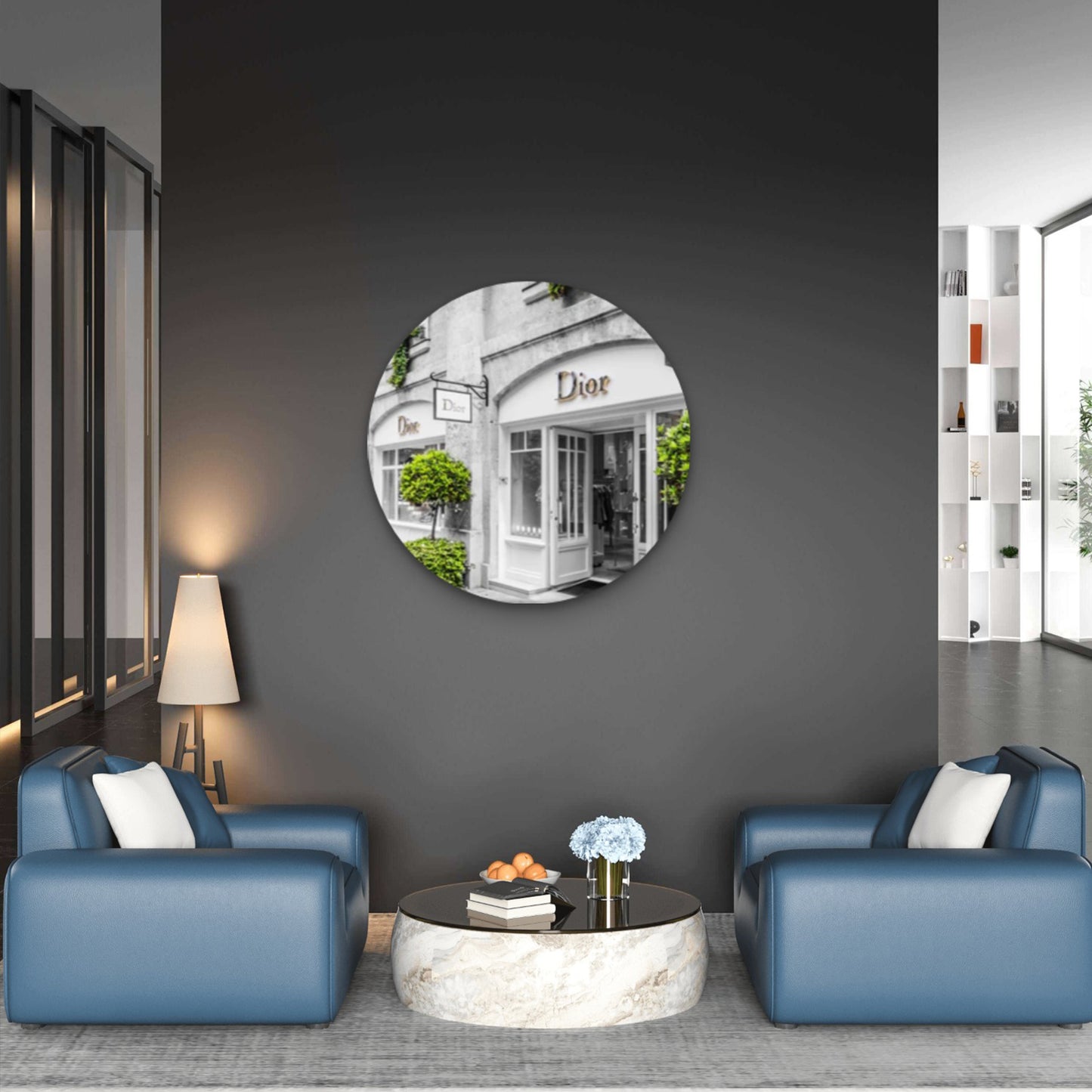 Fashion Store in City Acrylic Glass Rounded Print Tempered Glass Wall Art 100% Made in Australia Ready to Hang