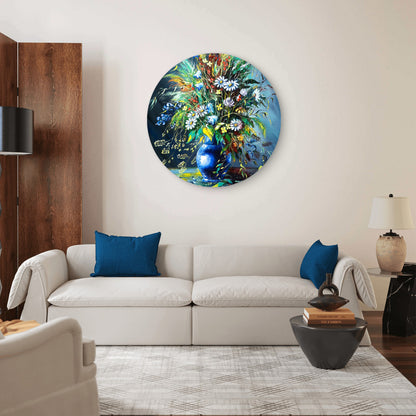Flower Vase Abstract Acrylic Glass Rounded Print Tempered Glass Wall Art 100% Made in Australia Ready to Hang