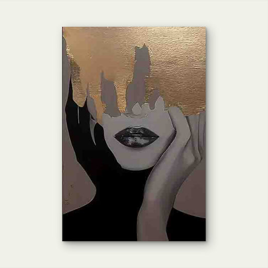 Opulent Golden - Foil Portrait 60x90cm Metal Print Ready to Hang - Bella Home Decor