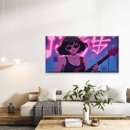 Electric Echoes Wall Art Canvas Office Home Room Framed 120x60cm - Bella Home Decor