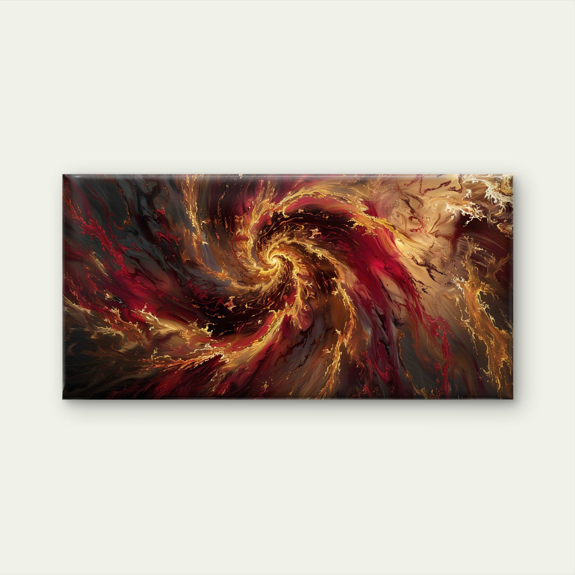 Celestial Vortex Of Gold Wall Art Canvas Office Home Room Framed 120x60cm - Bella Home Decor