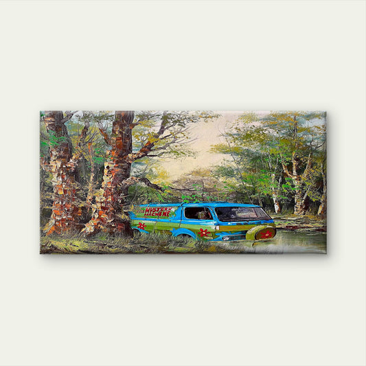 Whimsical Retro Van Nature Wall Art Canvas Office Home Room Framed 120x60cm